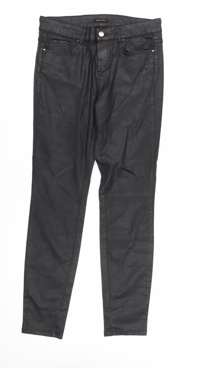 Womens UK Size 12 Massimo Dutti Slim Fit Skinny Black Trousers