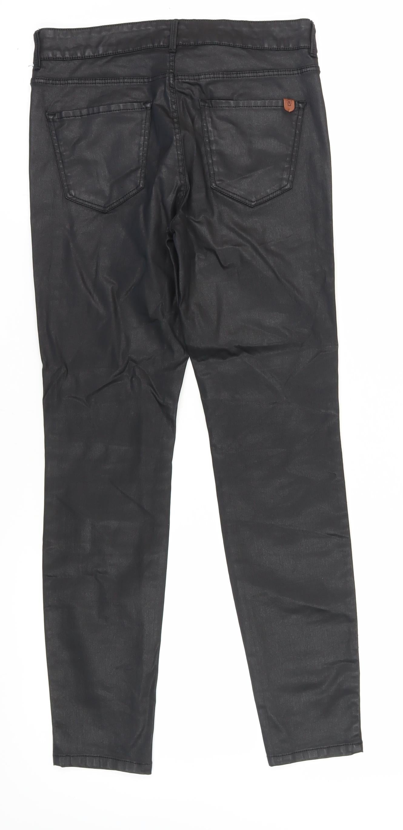 Womens UK Size 12 Massimo Dutti Slim Fit Skinny Black Trousers
