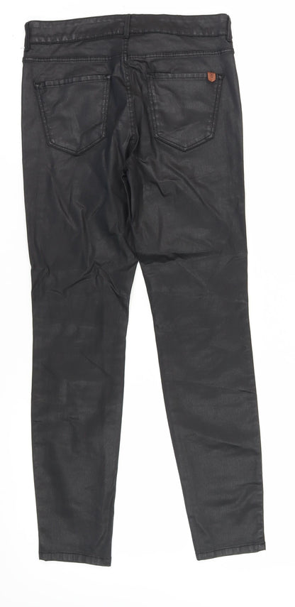 Womens UK Size 12 Massimo Dutti Slim Fit Skinny Black Trousers