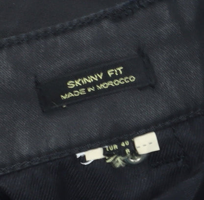 Womens UK Size 12 Massimo Dutti Slim Fit Skinny Black Trousers