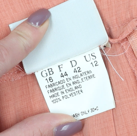 Jacques Vert Women's Pink Pleated Midi Skirt Size 16