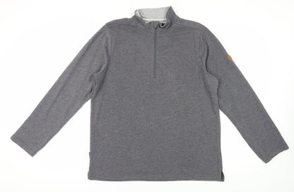 Mens UK Size L Trespass Grey 1/4 Zip Sweatshirt