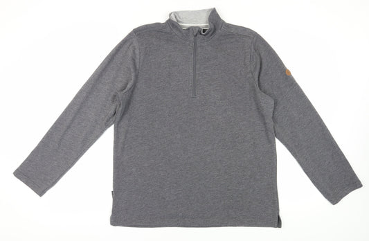 Mens UK Size L Trespass Grey 1/4 Zip Sweatshirt