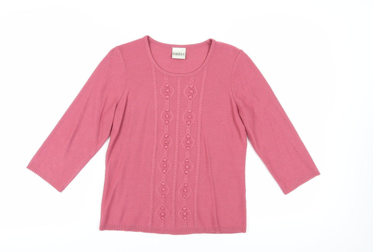 Eastex Women's Pink Pullover Jumper, Size 18, 3/4 Sleeve