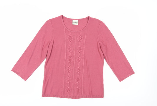 Eastex Women's Pink Pullover Jumper, Size 18, 3/4 Sleeve