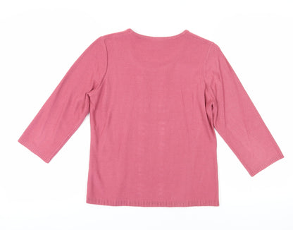 Eastex Women's Pink Pullover Jumper, Size 18, 3/4 Sleeve