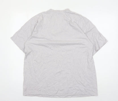 Zantos Men's Grey V-Neck Cotton T-Shirt L