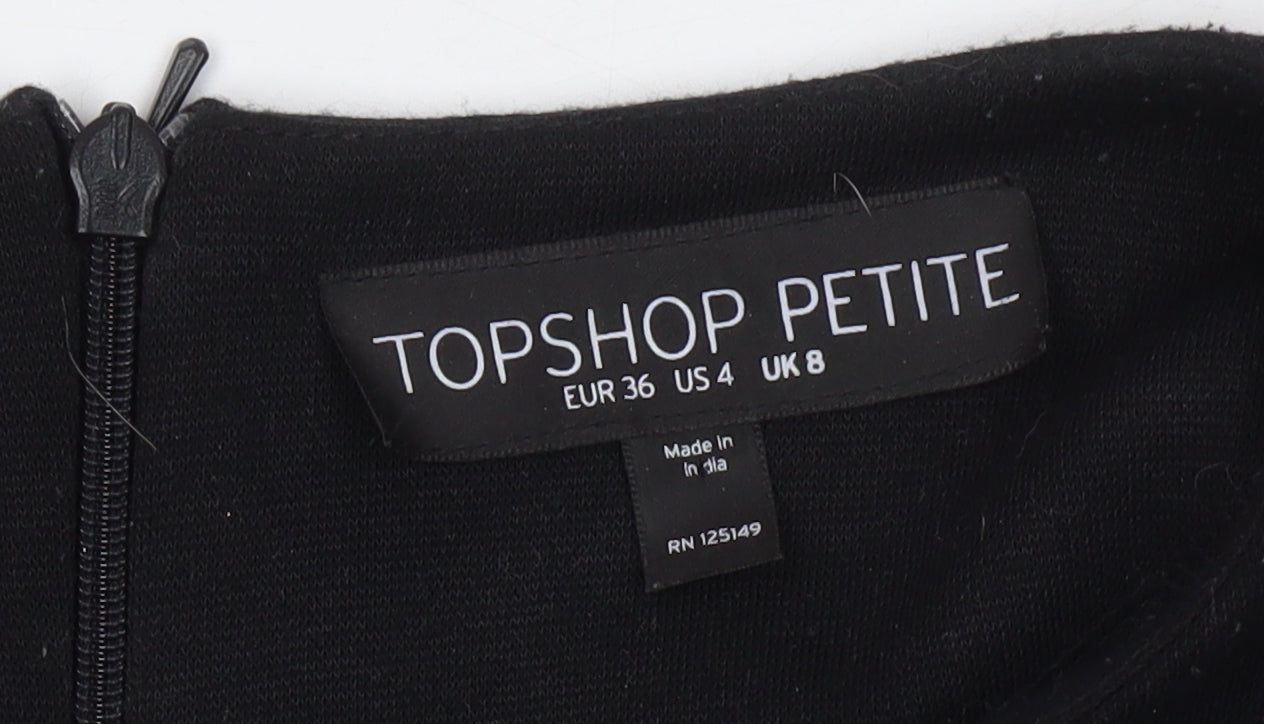 Topshop Women Black Size 8 Petite Bodycon Dress