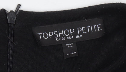 Topshop Women Black Size 8 Petite Bodycon Dress