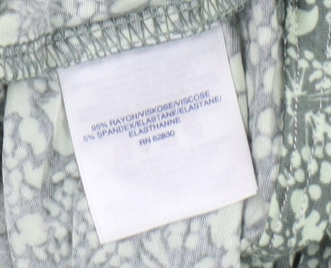 Lands' End Women's Green Floral T-Shirt, Size L, Casual Wear