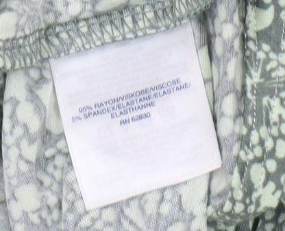 Lands' End Women's Green Floral T-Shirt, Size L, Casual Wear