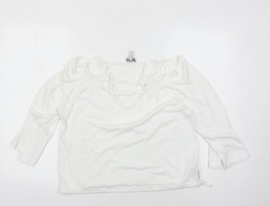 Armani Jeans Women's White Blouse Size 16