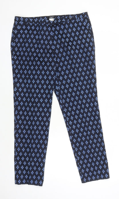Womens UK Size 14 La Redoute Regular Fit Cropped Blue Trousers
