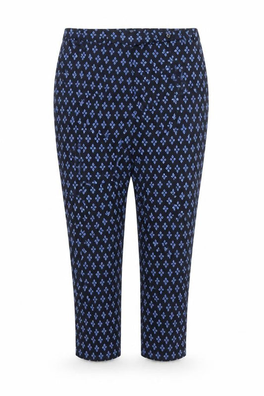 Womens UK Size 14 La Redoute Regular Fit Cropped Blue Trousers
