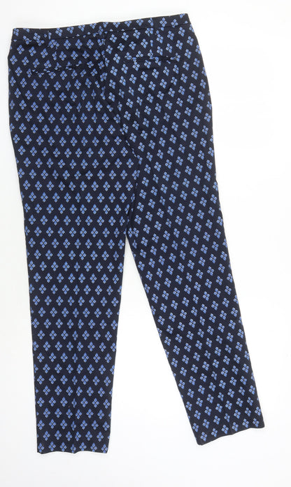 Womens UK Size 14 La Redoute Regular Fit Cropped Blue Trousers