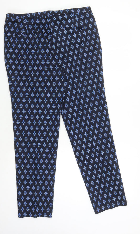 La Redoute Women's Blue Geometric Cropped Trousers
