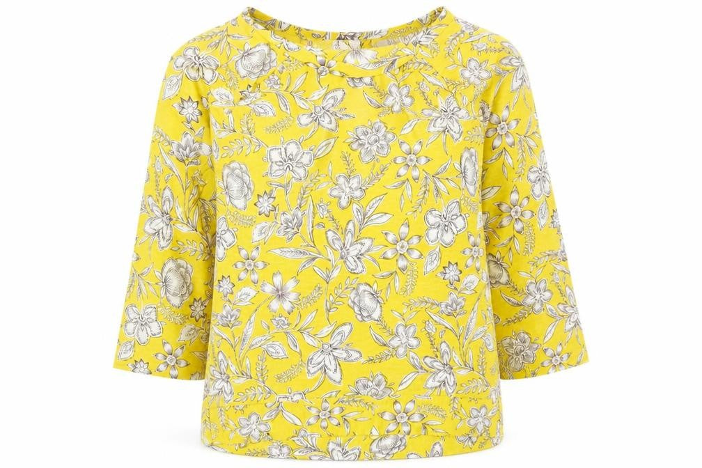 Marks and Spencer Women's Yellow Floral Tunic Size 12