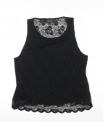 Womens UK Size 8 Topshop Black Basic Tank