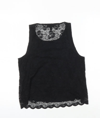 Womens UK Size 8 Topshop Black Basic Tank
