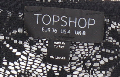 Womens UK Size 8 Topshop Black Basic Tank