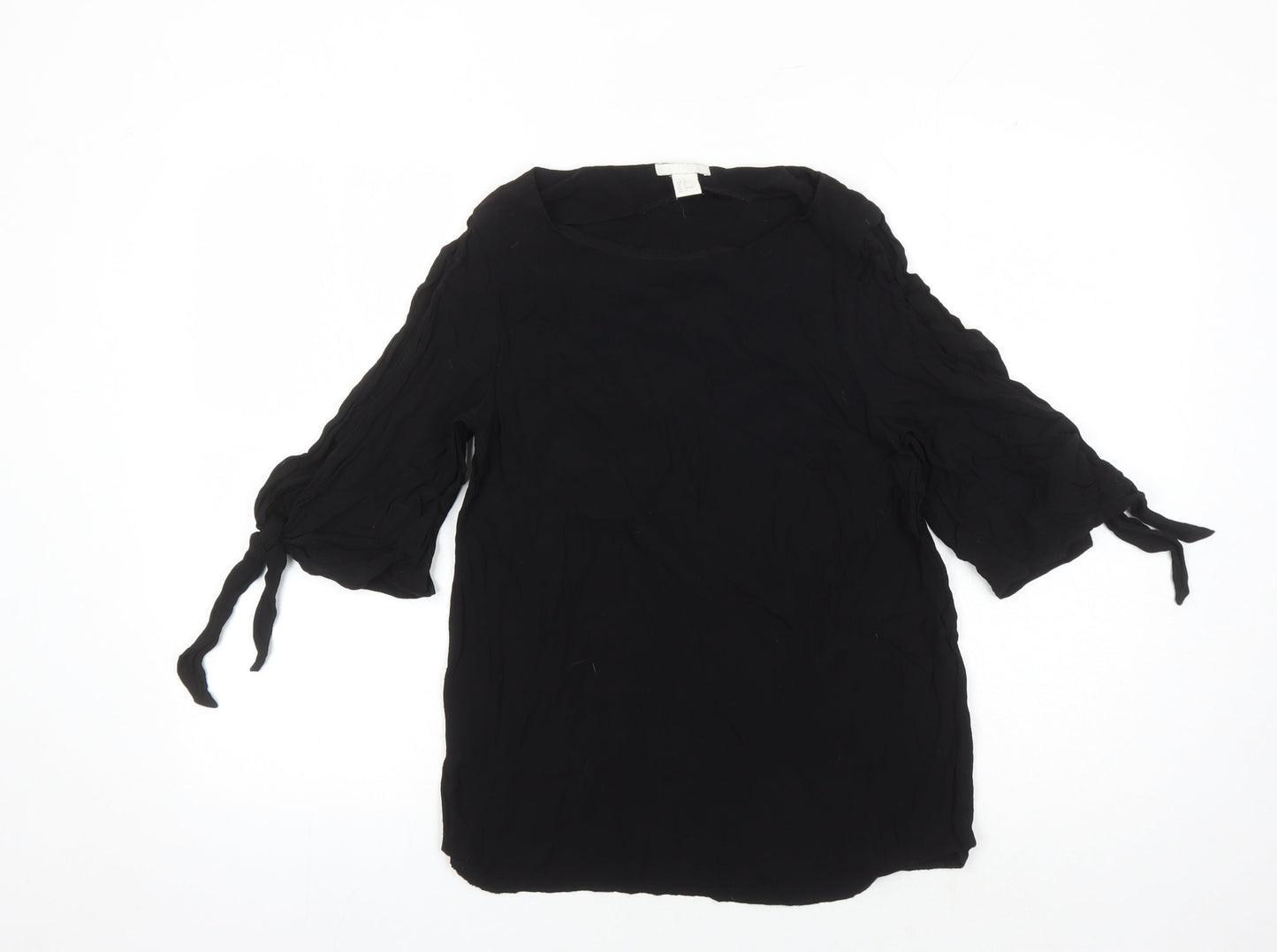 Womens UK Size 10 H&M Black Basic Blouse