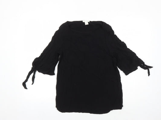Womens UK Size 10 H&M Black Basic Blouse