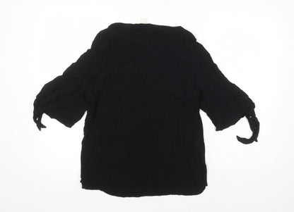 Womens UK Size 10 H&M Black Basic Blouse