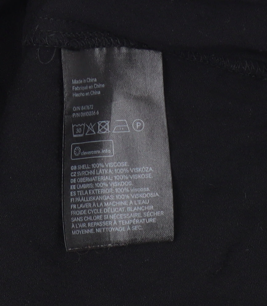 Womens UK Size 10 H&M Black Basic Blouse
