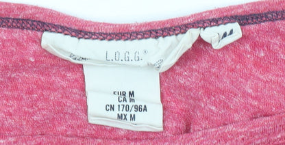 L.O.G.G. Pink Crew Neck T-Shirt M Unisex Casual Sports