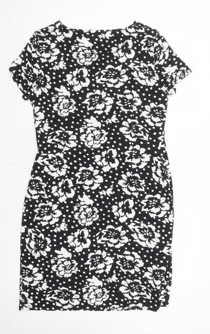 Precis Petite Women's Black Floral Dress, Size 18