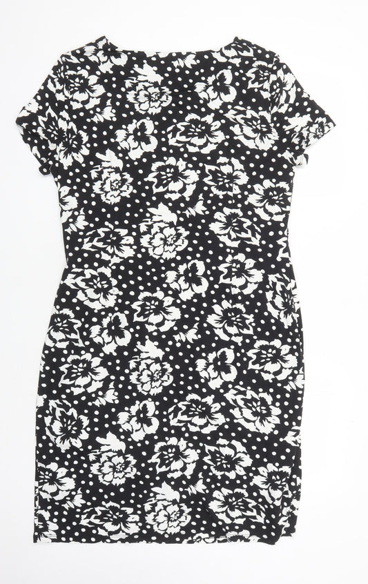 Precis Petite Women's Black Floral Dress, Size 18