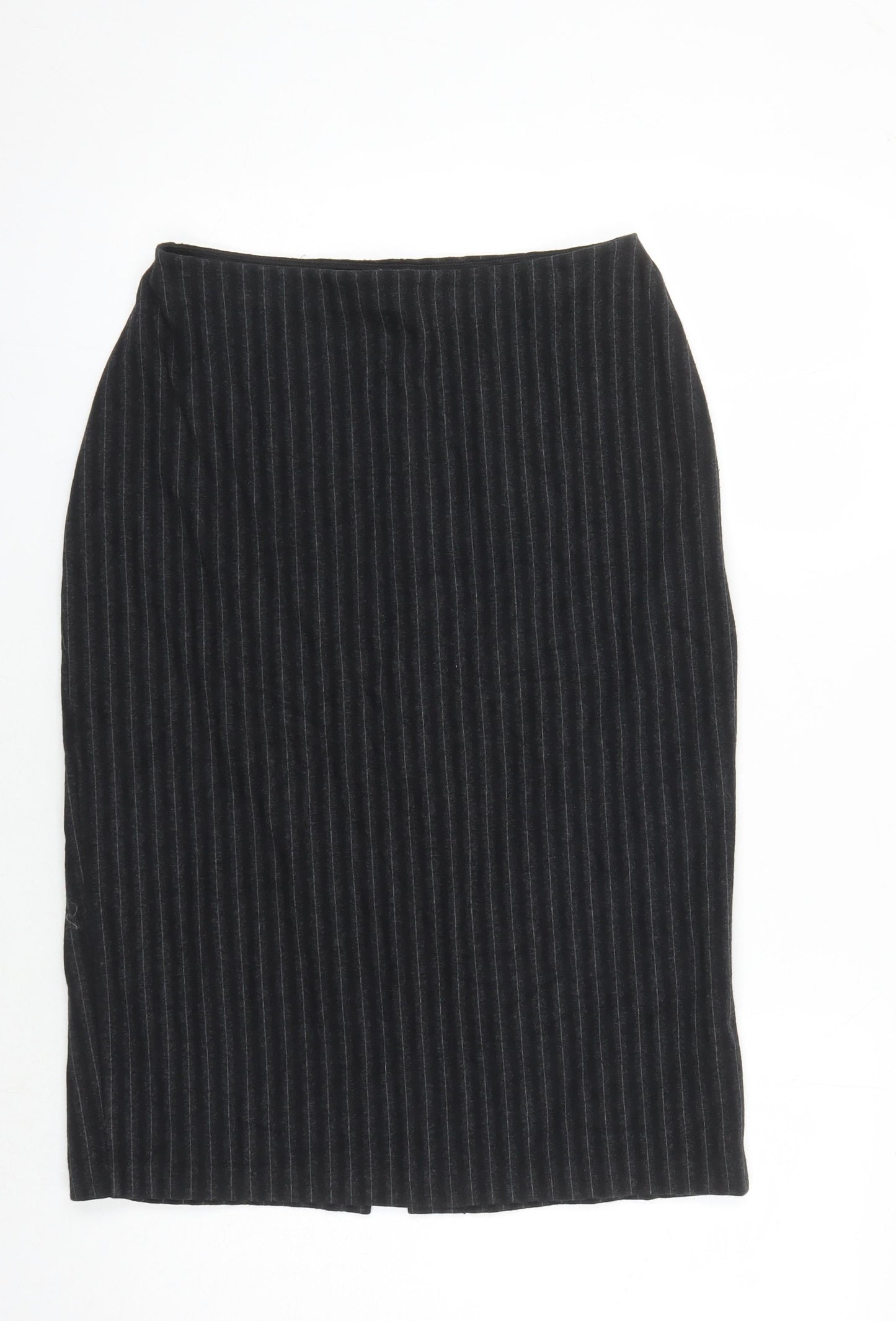 Marks & Spencer Women's Black Striped Pencil Skirt, Size 14