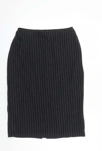 Marks & Spencer Women's Black Striped Pencil Skirt, Size 14