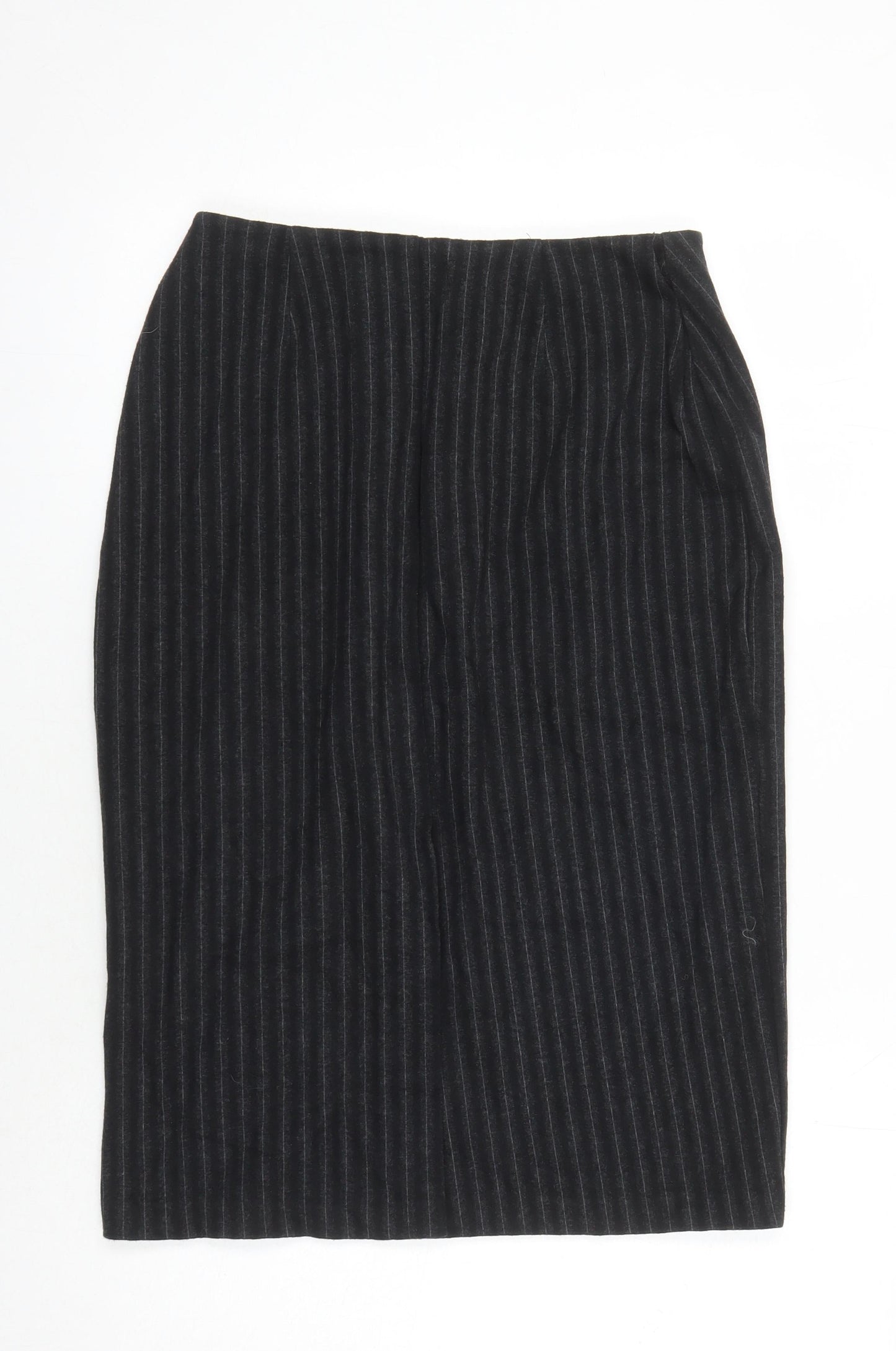 Marks & Spencer Women's Black Striped Pencil Skirt, Size 14