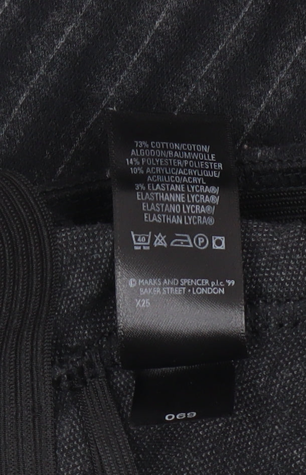 Marks & Spencer Women's Black Striped Pencil Skirt, Size 14