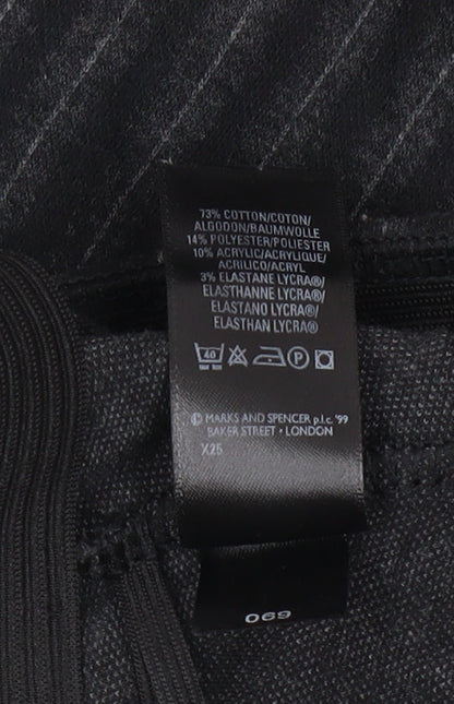 Marks & Spencer Women's Black Striped Pencil Skirt, Size 14