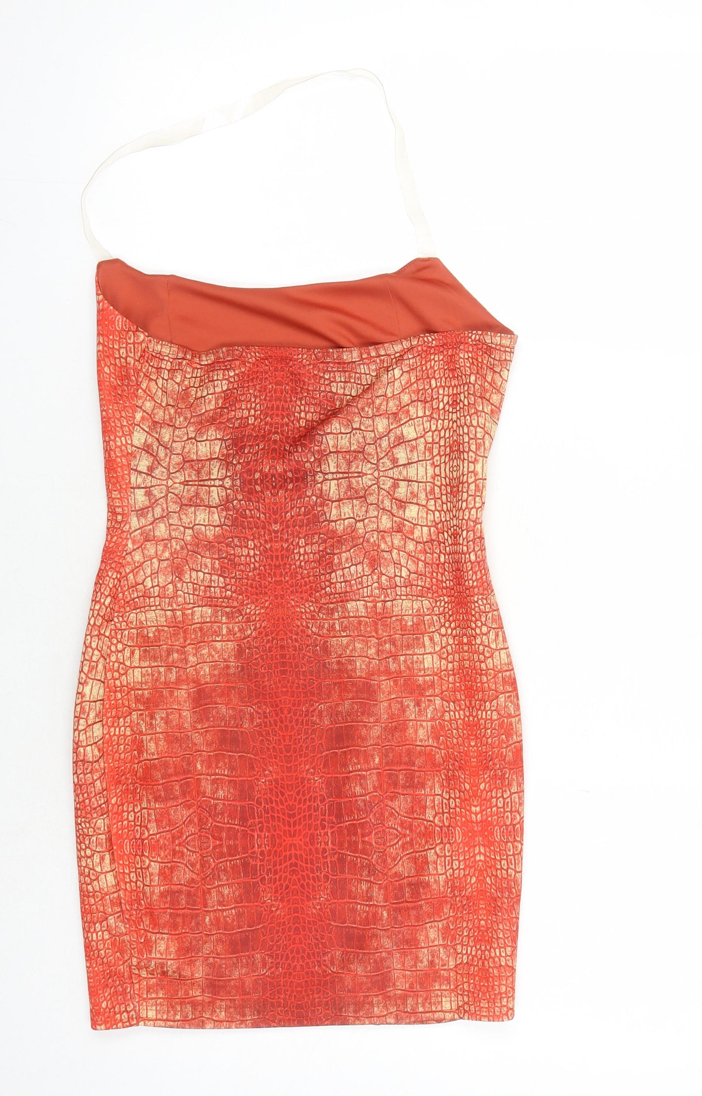 PrettyLittleThing Women's Red Bodycon Dress Size 8