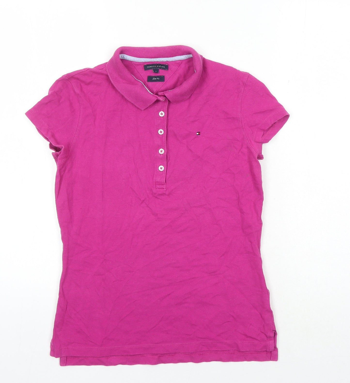 Womens UK Size S Tommy Hilfiger Pink Basic Polo