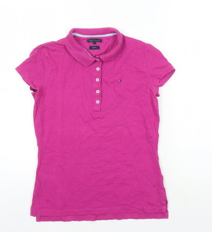 Womens UK Size S Tommy Hilfiger Pink Basic Polo
