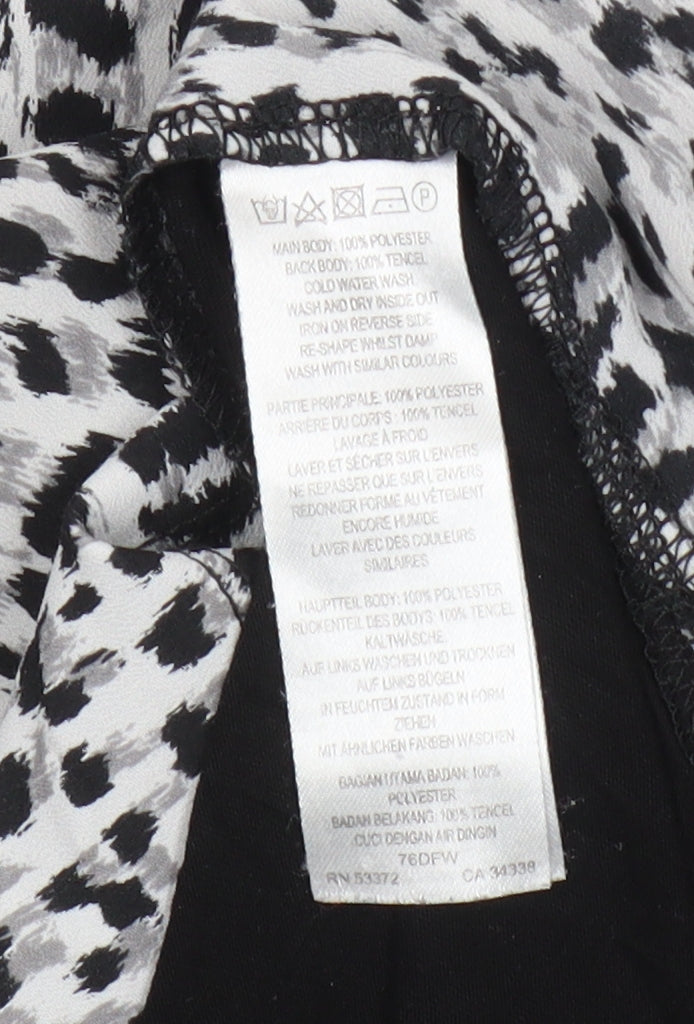 French Connection Women's Black Animal Print T-Shirt M