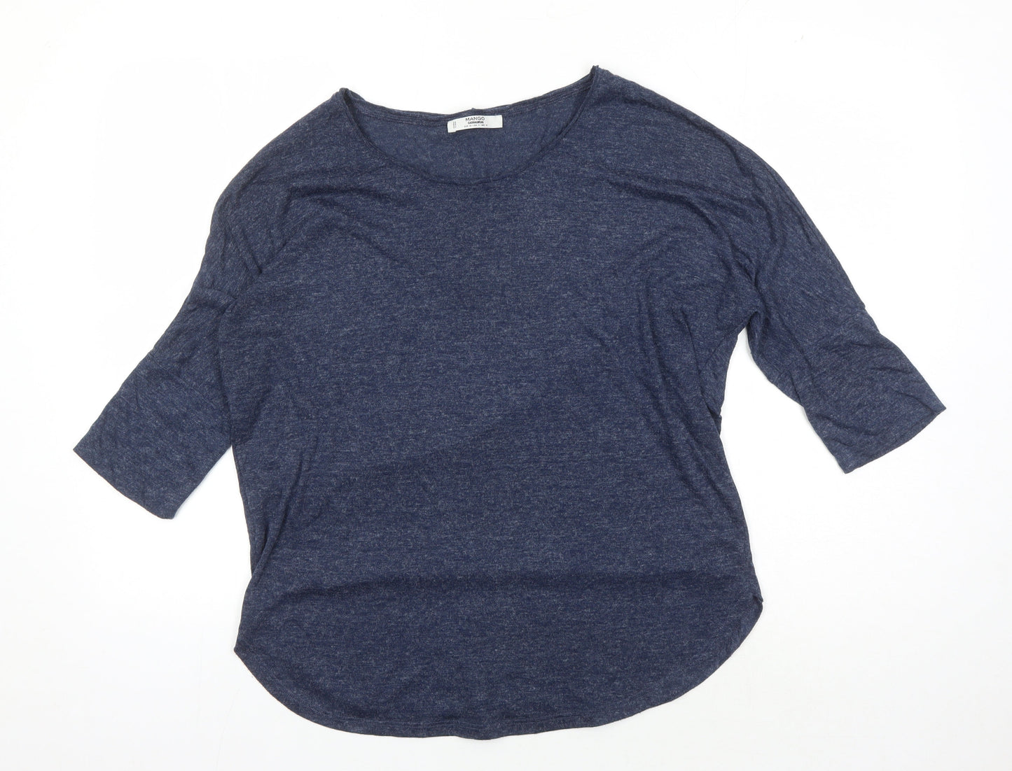 Womens UK Size M Mango Blue Basic T-Shirt