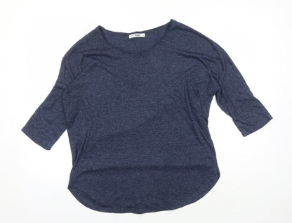 Womens UK Size M Mango Blue Basic T-Shirt