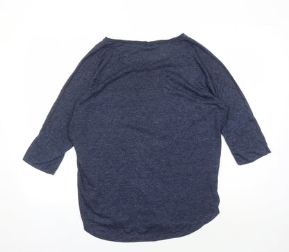 Womens UK Size M Mango Blue Basic T-Shirt