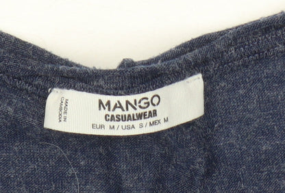 Womens UK Size M Mango Blue Basic T-Shirt