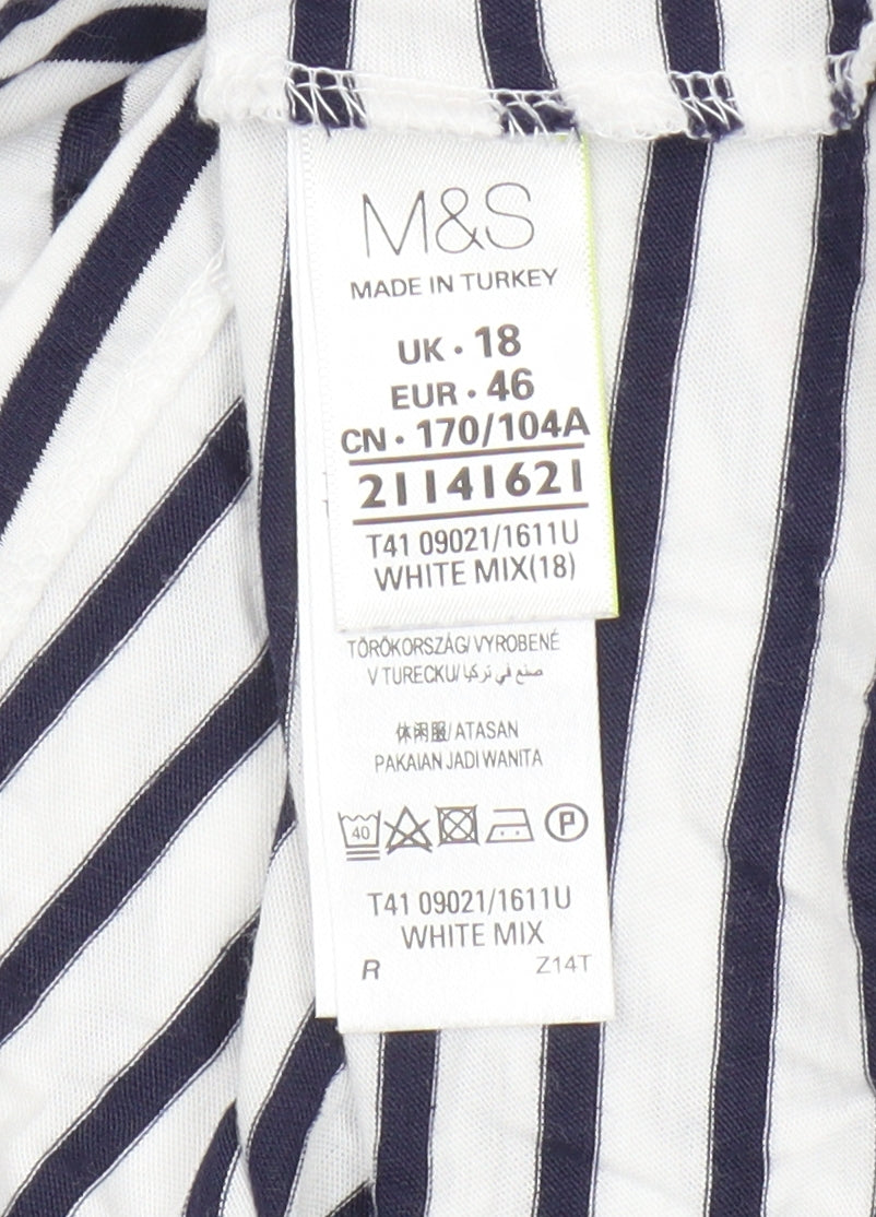 Womens UK Size 18 Marks and Spencer Multicoloured Basic T-Shirt