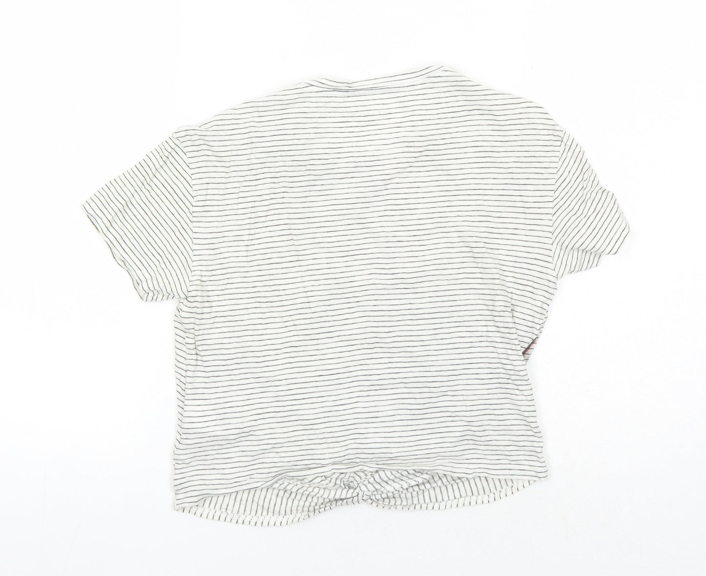 AllSaints Women's White Striped T-Shirt - Size S