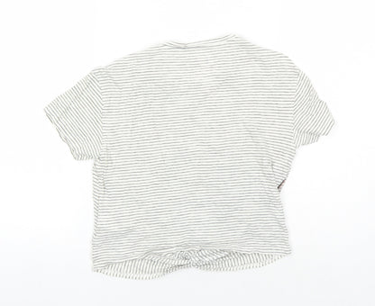 AllSaints Women's White Striped T-Shirt - Size S