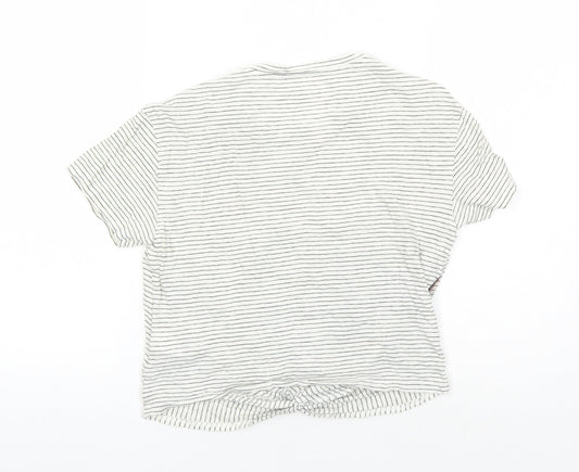 AllSaints Women's White Striped T-Shirt - Size S