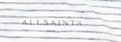 AllSaints Women's White Striped T-Shirt - Size S