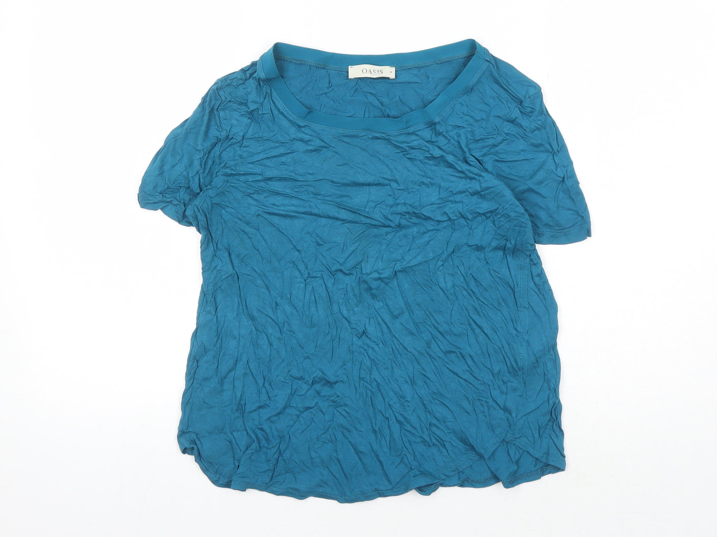 Womens UK Size M Oasis Blue Basic T-Shirt